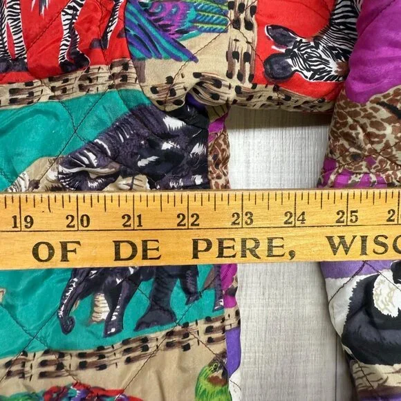 ✅Womens M VTG Mureli African Safari Animal Print Quilted Jacket W/Pants 2 Pc Set - Picture 4 of 16